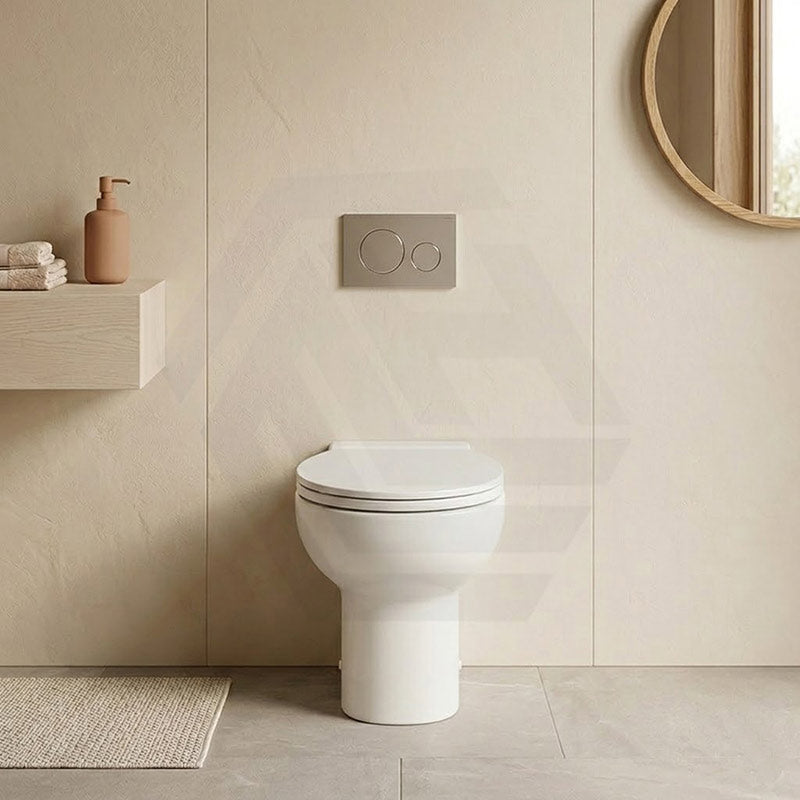 RAK Junior Wall Faced Toilet Pan with R&T Frameless Inwall Concealed Cistern Push Button Available P Trap Only 480x330x385mm - Gloss White