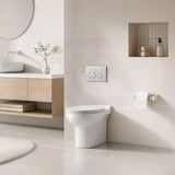 RAK Junior Wall Faced Toilet Pan with R&T Frameless Inwall Concealed Cistern Push Button Available P Trap Only 480x330x385mm - Gloss White