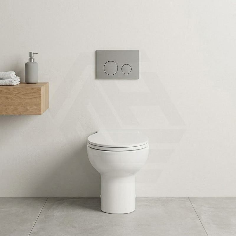 RAK Junior Wall Faced Toilet Pan with R&T Frameless Inwall Concealed Cistern Push Button Available P Trap Only 480x330x385mm - Gloss White
