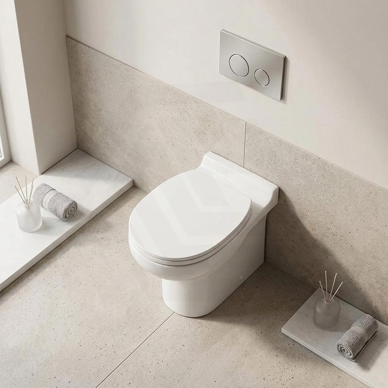 RAK Junior Wall Faced Toilet Pan with R&T Frameless Inwall Concealed Cistern Push Button Available P Trap Only 480x330x385mm - Gloss White