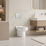 RAK Junior Wall Faced Toilet Pan with R&T Frameless Inwall Concealed Cistern Push Button Available P Trap Only 480x330x385mm - Gloss White