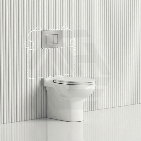 RAK Junior Wall Faced Toilet Pan with R&T Frameless Inwall Concealed Cistern Push Button Available P Trap Only 480x330x385mm - Gloss White