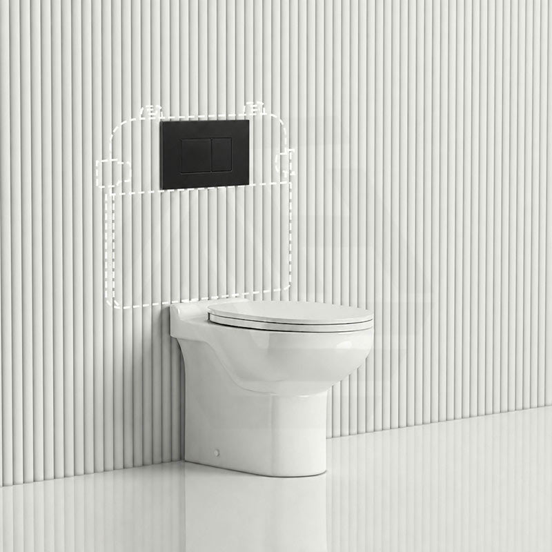 RAK Junior Wall Faced Toilet Pan with R&T Frameless Inwall Concealed Cistern Push Button Available P Trap Only 480x330x385mm - Gloss White