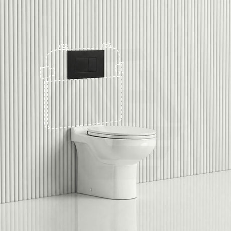 RAK Junior Wall Faced Toilet Pan with R&T Frameless Inwall Concealed Cistern Push Button Available P Trap Only 480x330x385mm - Gloss White