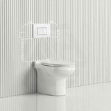 RAK Junior Wall Faced Toilet Pan with R&T Frameless Inwall Concealed Cistern Push Button Available P Trap Only 480x330x385mm - Gloss White