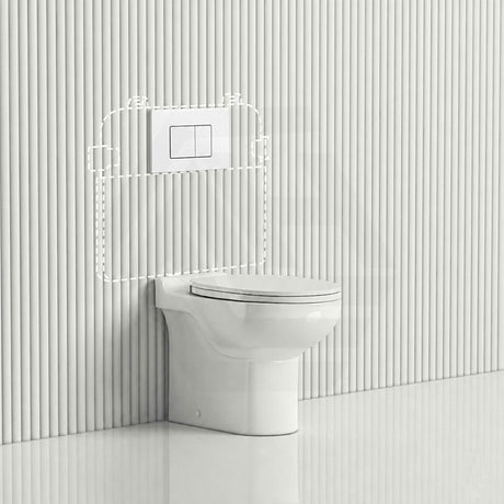 RAK Junior Wall Faced Toilet Pan with R&T Frameless Inwall Concealed Cistern Push Button Available P Trap Only 480x330x385mm - Gloss White