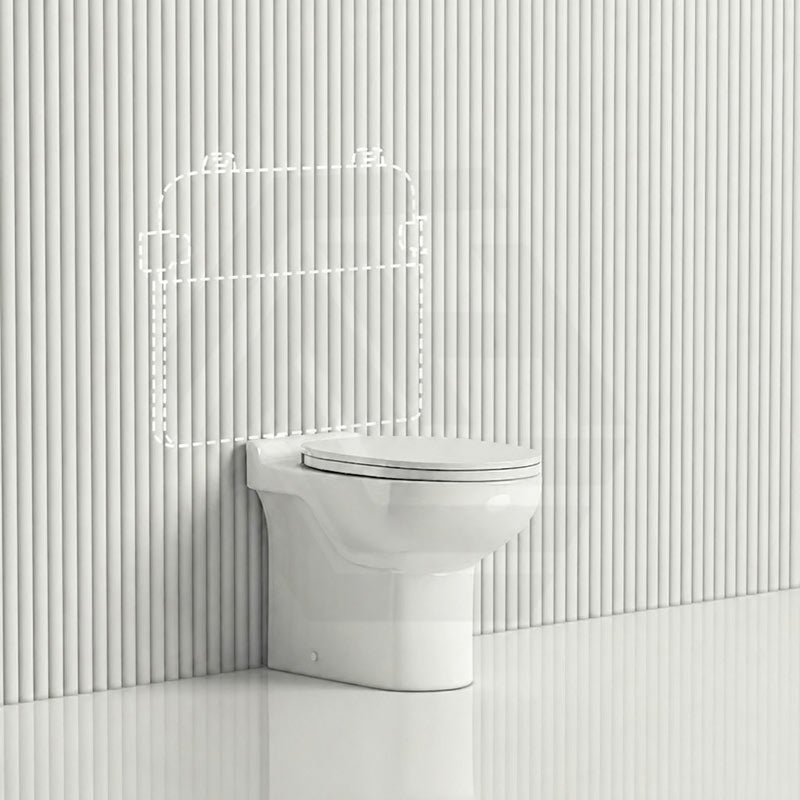 RAK Junior Wall Faced Toilet Pan with R&T Frameless Inwall Concealed Cistern Push Button Available P Trap Only 480x330x385mm - Gloss White