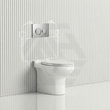 RAK Junior Wall Faced Toilet Pan with R&T Frameless Inwall Concealed Cistern Push Button Available P Trap Only 480x330x385mm - Gloss White