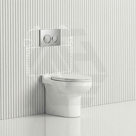 RAK Junior Wall Faced Toilet Pan with R&T Frameless Inwall Concealed Cistern Push Button Available P Trap Only 480x330x385mm - Gloss White