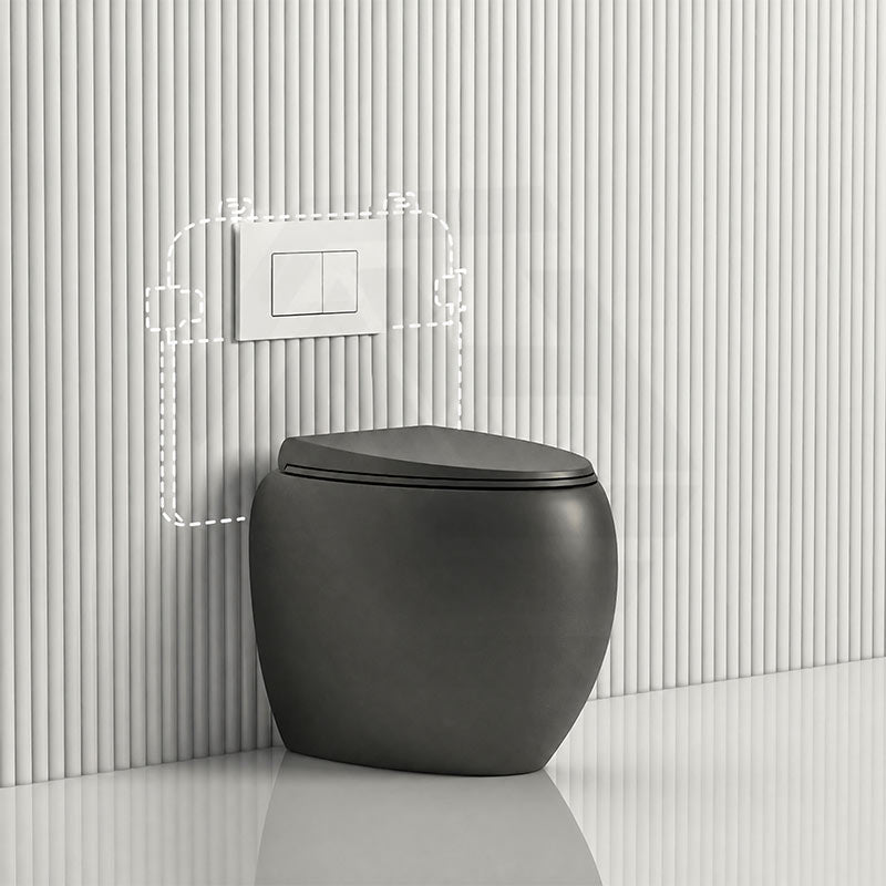 RAK CLOUD Rimless Wall Faced Toilet Pan with R&T Frameless Inwall Concealed Cistern Push Button - Variant Colour