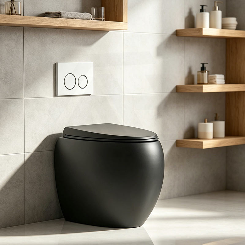 RAK CLOUD Rimless Wall Faced Toilet Pan with R&T Frameless Inwall Concealed Cistern Push Button - Variant Colour