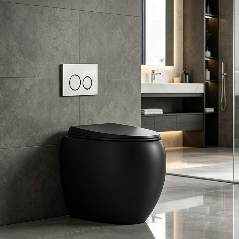 RAK CLOUD Rimless Wall Faced Toilet Pan with R&T Frameless Inwall Concealed Cistern Push Button - Variant Colour