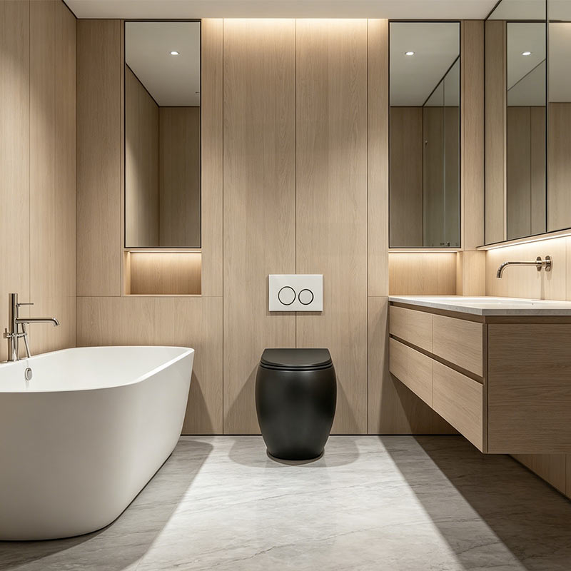 RAK CLOUD Rimless Wall Faced Toilet Pan with R&T Frameless Inwall Concealed Cistern Push Button - Variant Colour