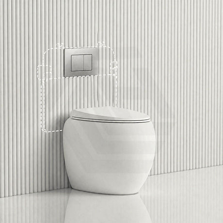 RAK CLOUD Rimless Wall Faced Toilet Pan with R&T Frameless Inwall Concealed Cistern Push Button - Variant Colour