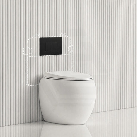 RAK CLOUD Rimless Wall Faced Toilet Pan with R&T Frameless Inwall Concealed Cistern Push Button - Variant Colour
