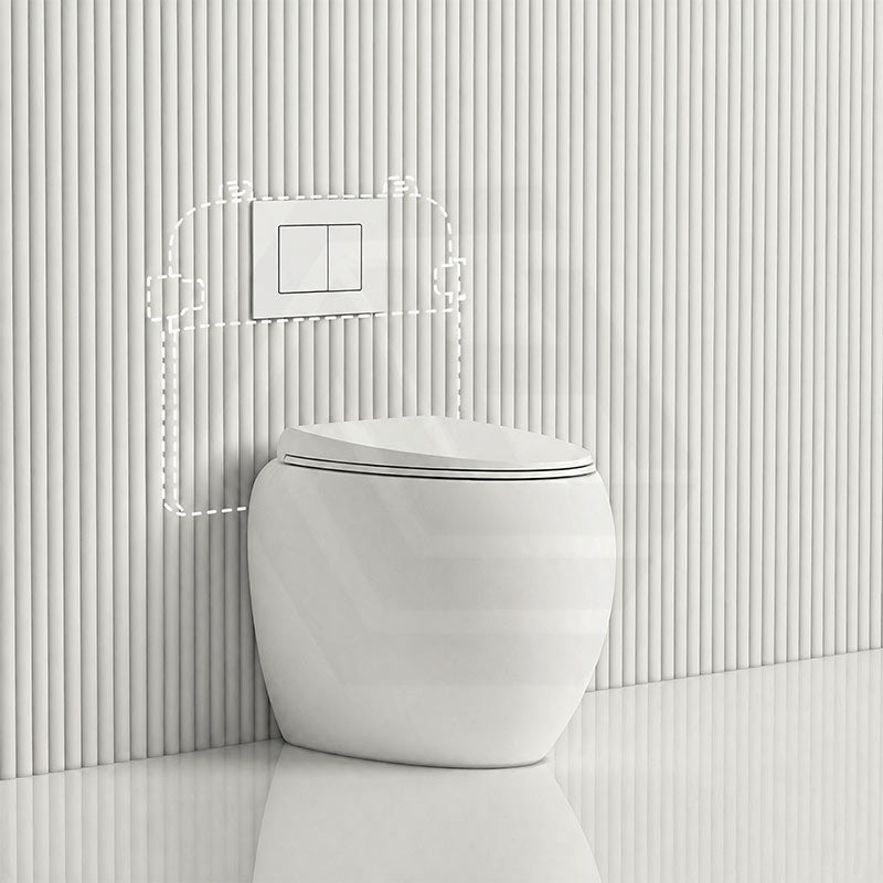 RAK CLOUD Rimless Wall Faced Toilet Pan with R&T Frameless Inwall Concealed Cistern Push Button - Variant Colour