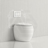 RAK CLOUD Rimless Wall Faced Toilet Pan with R&T Frameless Inwall Concealed Cistern Push Button - Variant Colour