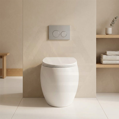 RAK CLOUD Rimless Wall Faced Toilet Pan with R&T Frameless Inwall Concealed Cistern Push Button - Variant Colour