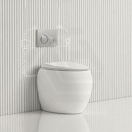 RAK CLOUD Rimless Wall Faced Toilet Pan with R&T Frameless Inwall Concealed Cistern Push Button - Variant Colour