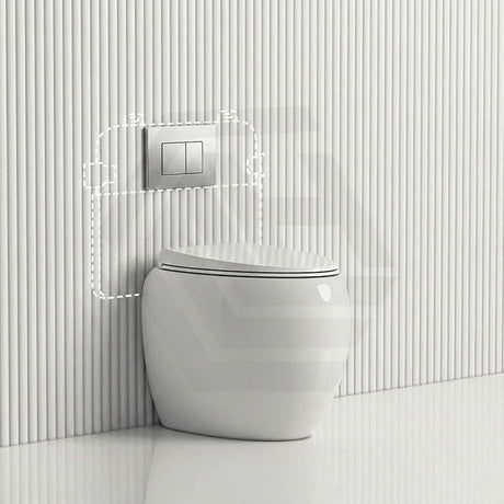 RAK CLOUD Rimless Wall Faced Toilet Pan with R&T Frameless Inwall Concealed Cistern Push Button - Variant Colour