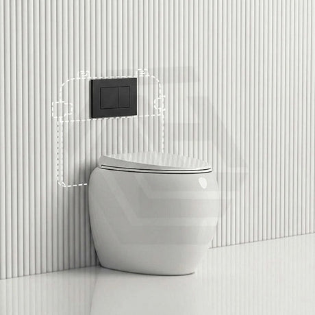 RAK CLOUD Rimless Wall Faced Toilet Pan with R&T Frameless Inwall Concealed Cistern Push Button - Variant Colour