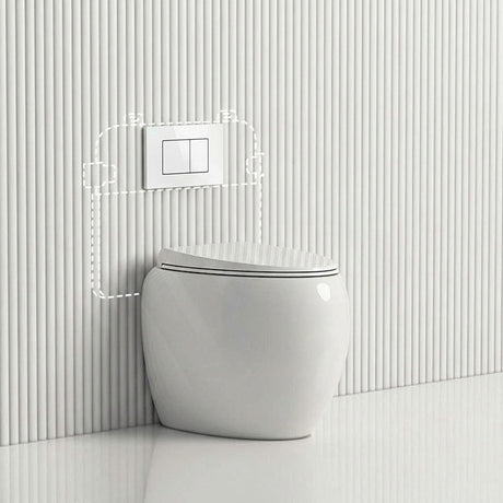 RAK CLOUD Rimless Wall Faced Toilet Pan with R&T Frameless Inwall Concealed Cistern Push Button - Variant Colour