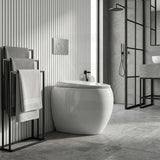 RAK CLOUD Rimless Wall Faced Toilet Pan with R&T Frameless Inwall Concealed Cistern Push Button - Variant Colour