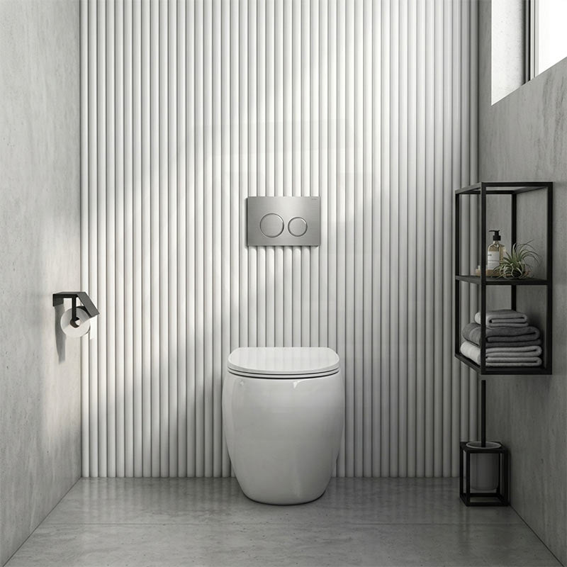 RAK CLOUD Rimless Wall Faced Toilet Pan with R&T Frameless Inwall Concealed Cistern Push Button - Variant Colour