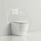 R&T Frameless Inwall Concealed Cistern with Tornado Rimless Wall Faced Toilet Pan with Push Button VORTEX Flushing 400x570x360mm