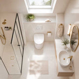 R&T Frameless Inwall Concealed Cistern with Tornado Rimless Wall Faced Toilet Pan with Push Button VORTEX Flushing 400x570x360mm