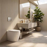 R&T Frameless Inwall Concealed Cistern with Tornado Rimless Wall Faced Toilet Pan with Push Button VORTEX Flushing 400x570x360mm