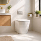 R&T Frameless Inwall Concealed Cistern with Tornado Rimless Wall Faced Toilet Pan with Push Button VORTEX Flushing 400x570x360mm