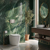 R&T Frameless Inwall Concealed Cistern with Tornado Rimless Wall Faced Toilet Pan with Push Button VORTEX Flushing 400x570x360mm