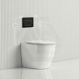 R&T Frameless Inwall Concealed Cistern with Tornado Rimless Wall Faced Toilet Pan with Push Button VORTEX Flushing 400x570x360mm