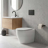 R&T Frameless Inwall Concealed Cistern with Tornado Rimless Wall Faced Toilet Pan with Push Button VORTEX Flushing 400x570x360mm