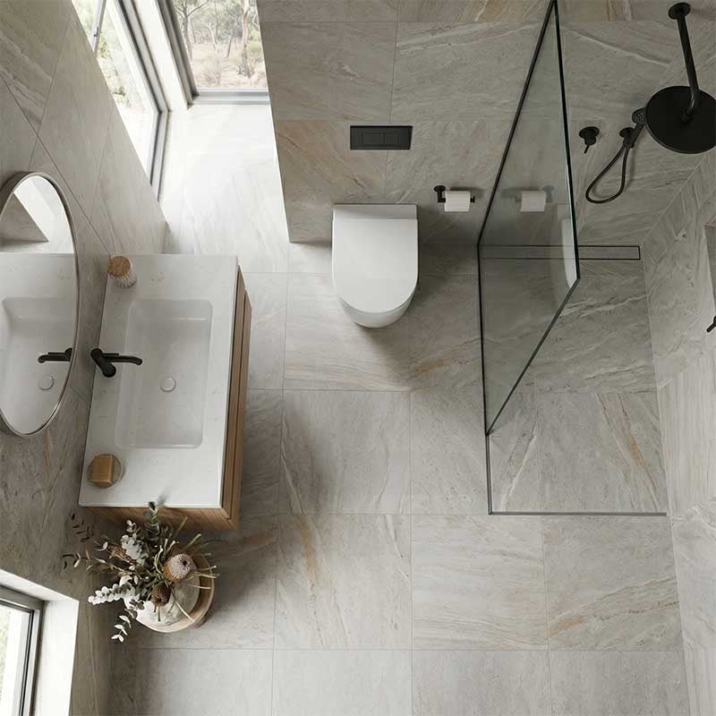 R&T Frameless Inwall Concealed Cistern with Tornado Rimless Wall Faced Toilet Pan with Push Button VORTEX Flushing 400x570x360mm