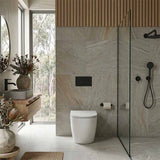 R&T Frameless Inwall Concealed Cistern with Tornado Rimless Wall Faced Toilet Pan with Push Button VORTEX Flushing 400x570x360mm