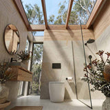 R&T Frameless Inwall Concealed Cistern with Tornado Rimless Wall Faced Toilet Pan with Push Button VORTEX Flushing 400x570x360mm