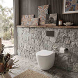 R&T Frameless Inwall Concealed Cistern with Tornado Rimless Wall Faced Toilet Pan with Push Button VORTEX Flushing 400x570x360mm