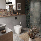 R&T Frameless Inwall Concealed Cistern with Tornado Rimless Wall Faced Toilet Pan with Push Button VORTEX Flushing 400x570x360mm