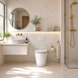 R&T Frameless Inwall Concealed Cistern with Tornado Rimless Wall Faced Toilet Pan with Push Button VORTEX Flushing 400x570x360mm
