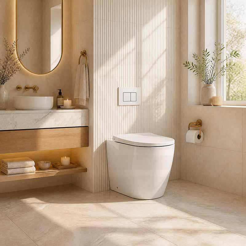 R&T Frameless Inwall Concealed Cistern with Tornado Rimless Wall Faced Toilet Pan with Push Button VORTEX Flushing 400x570x360mm
