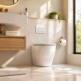 R&T Frameless Inwall Concealed Cistern with Tornado Rimless Wall Faced Toilet Pan with Push Button VORTEX Flushing 400x570x360mm