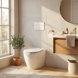 R&T Frameless Inwall Concealed Cistern with Tornado Rimless Wall Faced Toilet Pan with Push Button VORTEX Flushing 400x570x360mm