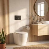 R&T Frameless Inwall Concealed Cistern with Tornado Rimless Wall Faced Toilet Pan with Push Button VORTEX Flushing 400x570x360mm
