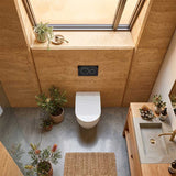 R&T Frameless Inwall Concealed Cistern with Tornado Rimless Wall Faced Toilet Pan with Push Button VORTEX Flushing 400x570x360mm