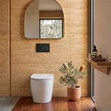 R&T Frameless Inwall Concealed Cistern with Tornado Rimless Wall Faced Toilet Pan with Push Button VORTEX Flushing 400x570x360mm