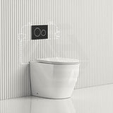 R&T Frameless Inwall Concealed Cistern with Tornado Rimless Wall Faced Toilet Pan with Push Button VORTEX Flushing 400x570x360mm