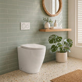 R&T Frameless Inwall Concealed Cistern with Tornado Rimless Wall Faced Toilet Pan with Push Button VORTEX Flushing 400x570x360mm