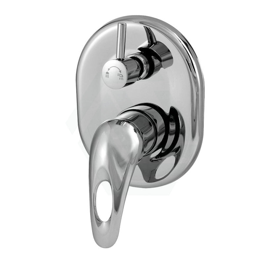 Mina Chrome Hollow-Out Handle Wall Mixer With Diverter Mixers With